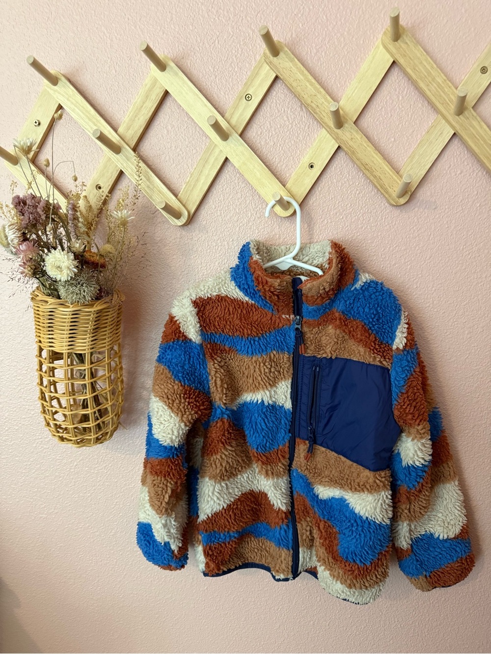 H&M Kids Colorblock Fleece Jacket - Blue, Brown & Cream
